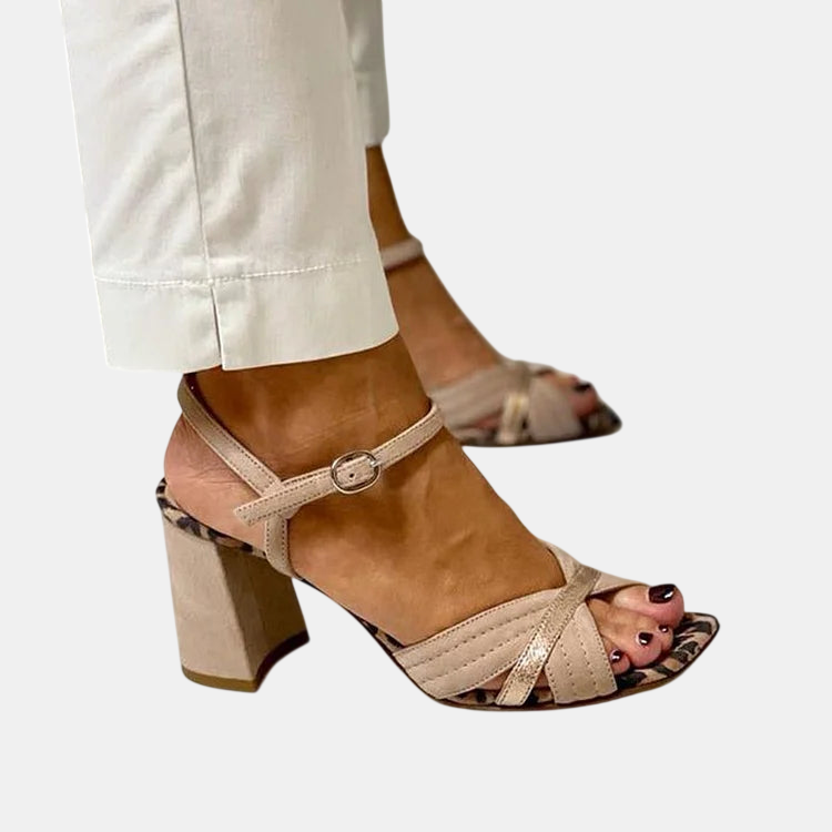 Lorrie | Sandalias de Tacón con Tiras Cruzadas