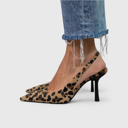 Isabella™ | Tacones Slingback de Leopardo