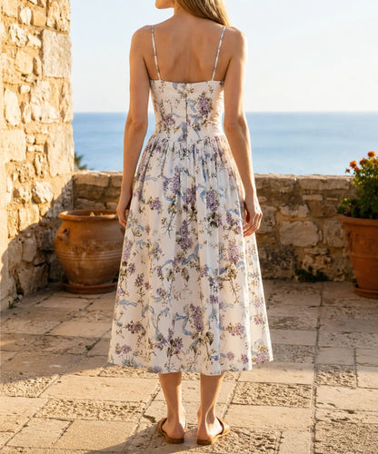 Bianca | Vestido midi floral con corsé