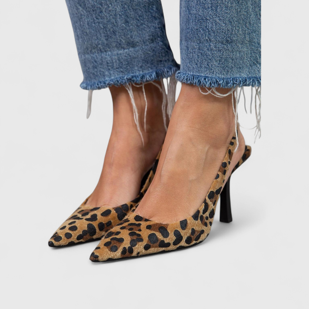 Isabella™ | Tacones Slingback de Leopardo
