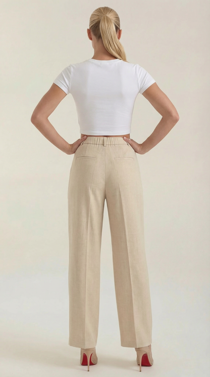 Pantalones Plisados de Cintura Alta Courtney