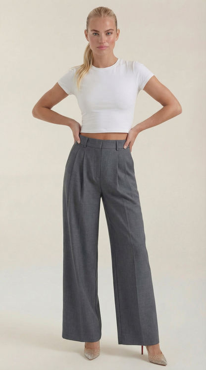 Pantalones Plisados de Cintura Alta Courtney